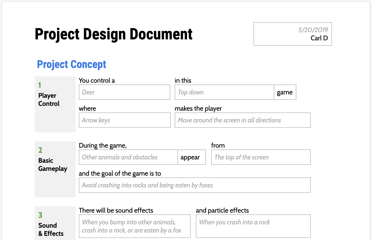 Lab 1 - Project Design Document