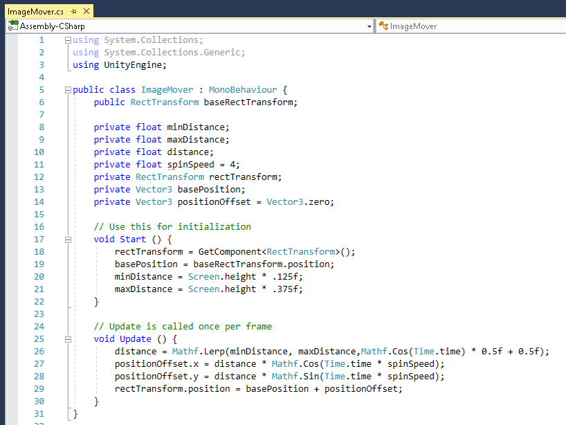 Figure 06: The completed ImageMover script