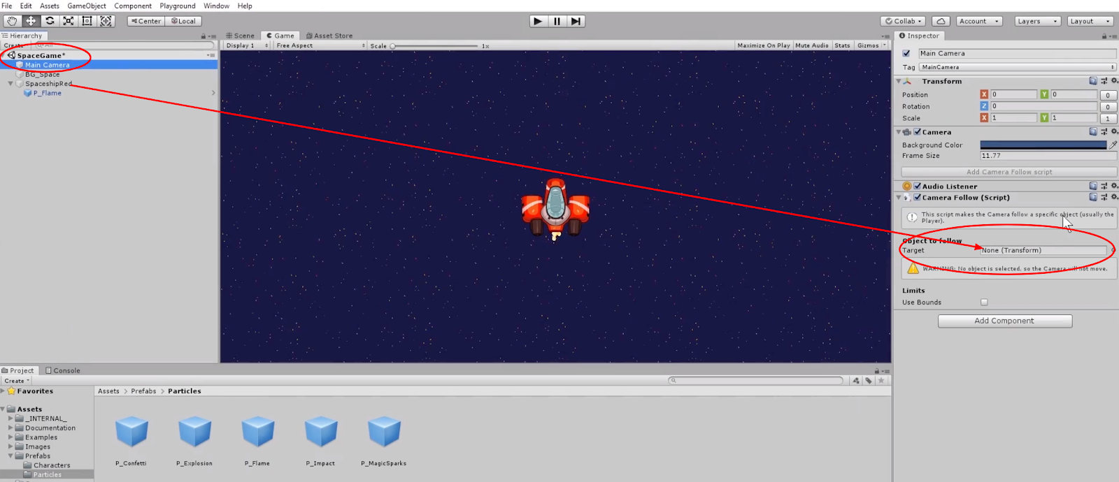 While selecting Main Camera on the Hierarchy