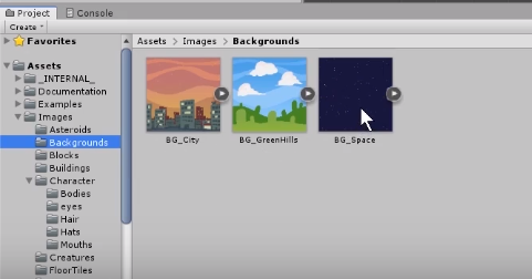 Drag BG_Space from Project to Hierarchy