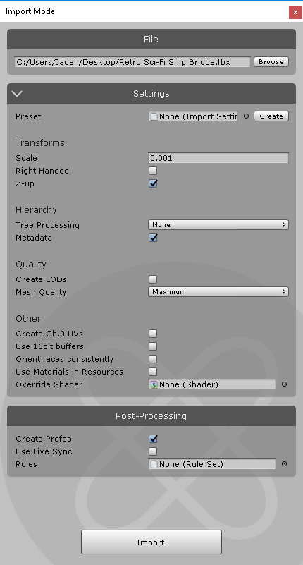 Importing assets with the PiXYZ Plugin