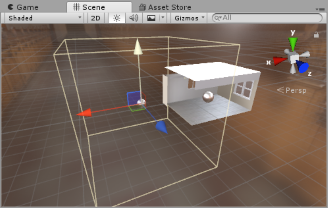 Figure 05: The Reflection Probe in the scene.