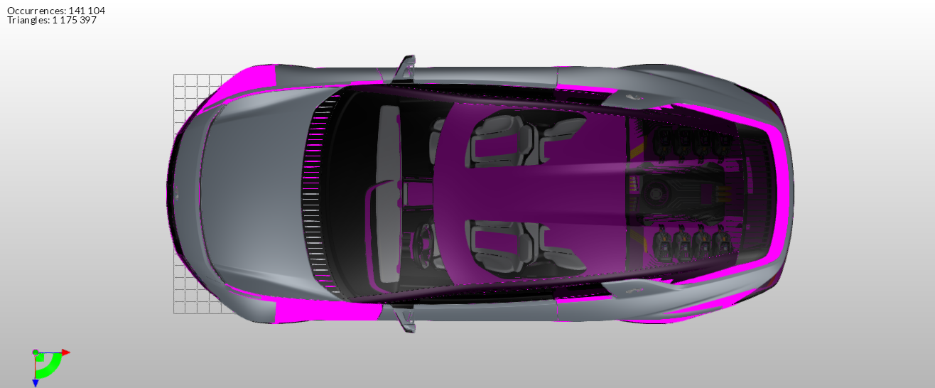 These pink areas on the car show that the appropriate surface representation is not fixed yet.