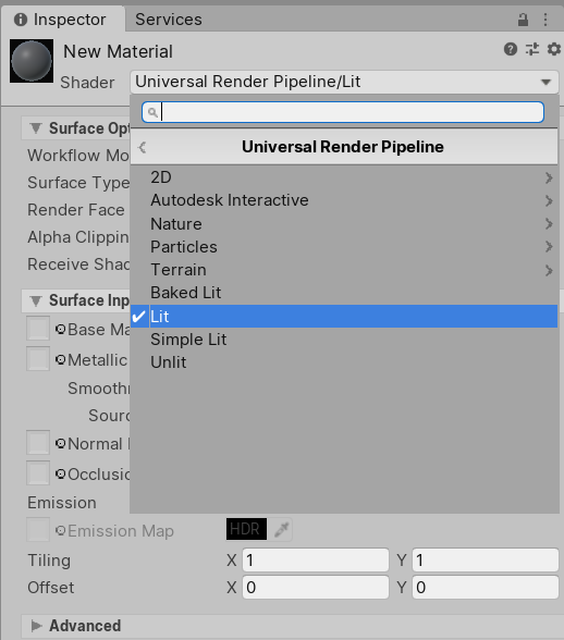 Figure 06: Universal Render Pipeline Shaders