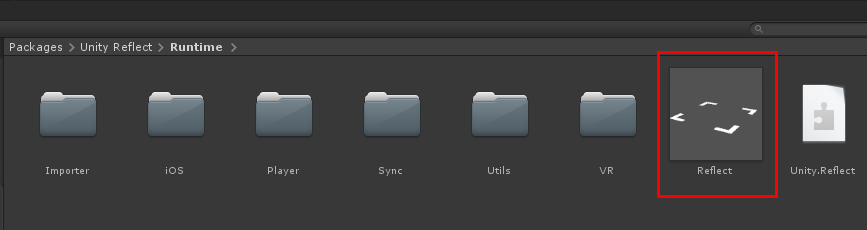 Figure 03: The Reflect Prefab in the Runtime folder