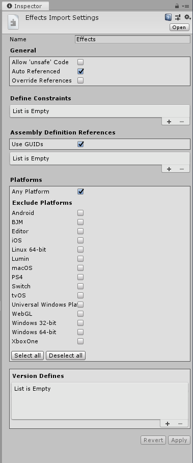 Working with Assembly Definitions