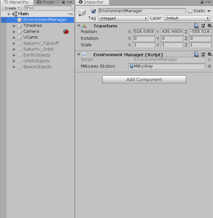 EventManager に MilkyWay skybox のマテリアルを追加