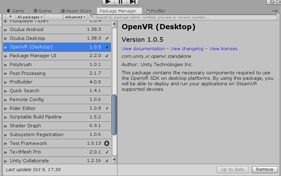 Figure 12 - Installing Open VR