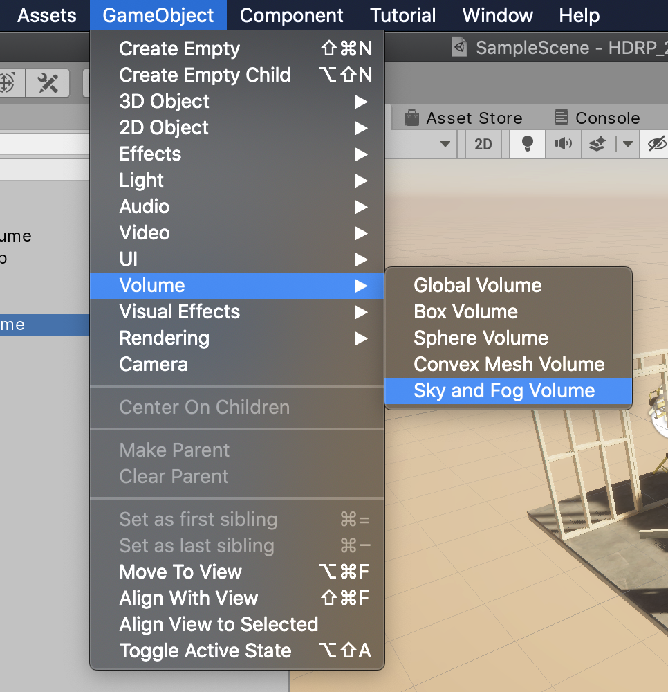 Figure 02: Creating a new Scene Settings object