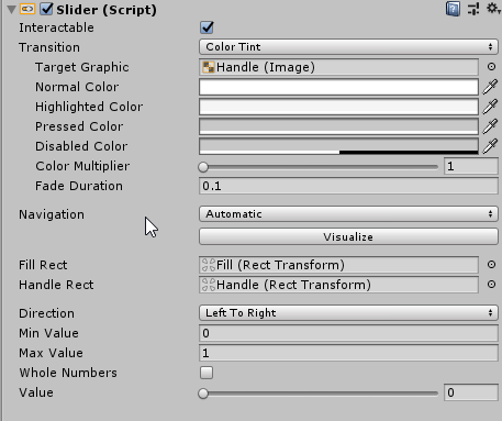 Set the Value of the Slider to 1.