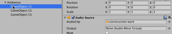 Figure 10: Renaming each GameObject to reflect the AudioClip stored within it