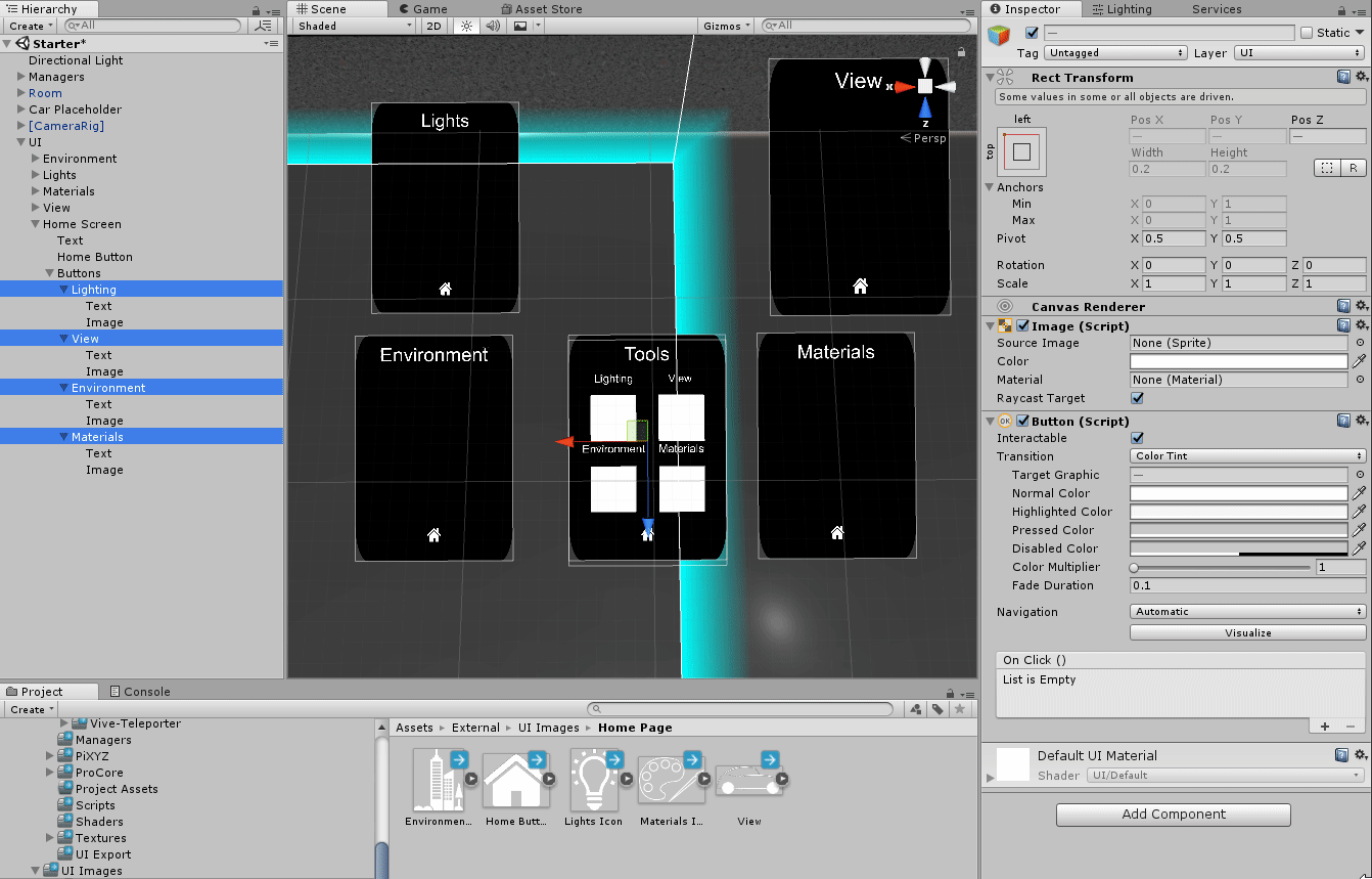 Setting up the button images