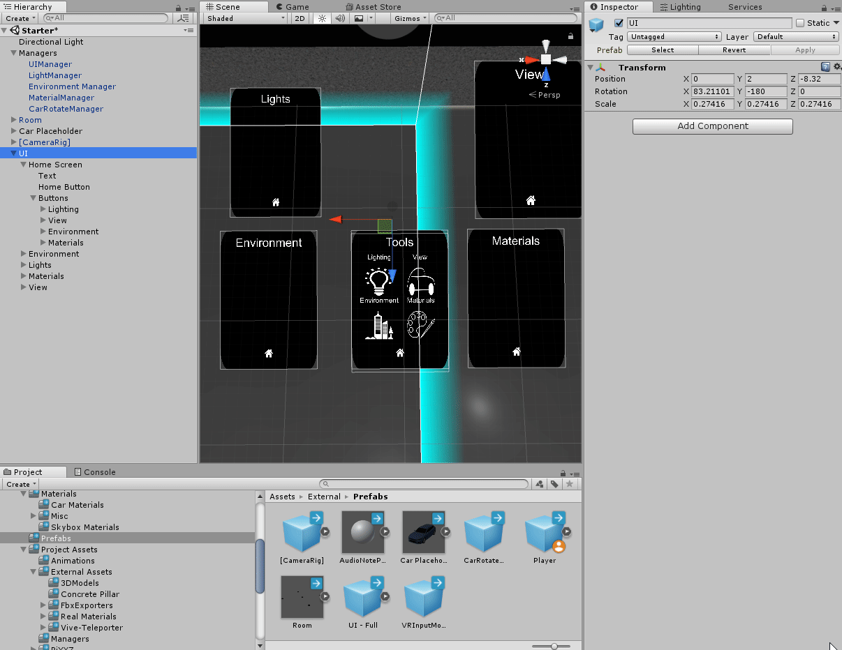 Creating a Prefab of the UI