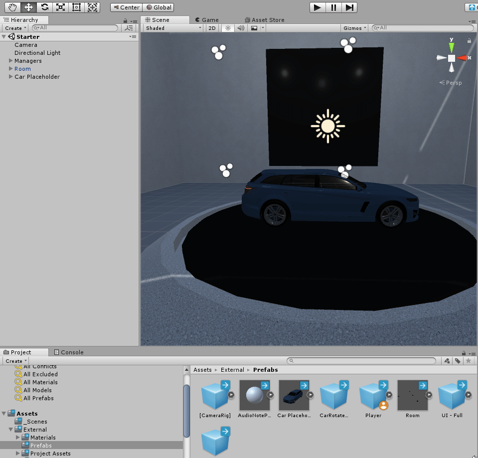 Adding the CameraRig Prefab