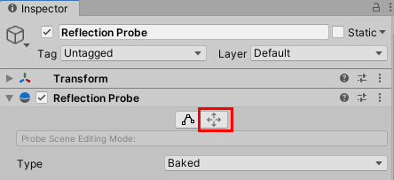 Figure 06: Move Selected Objects button, to change the capture position for the reflection probe