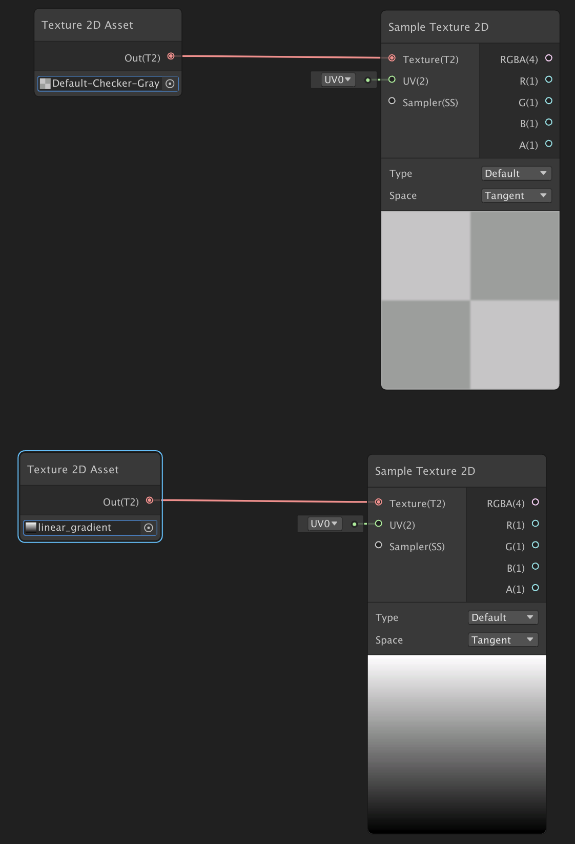Figure 06: The duplicate nodes with new gradient texture applied
