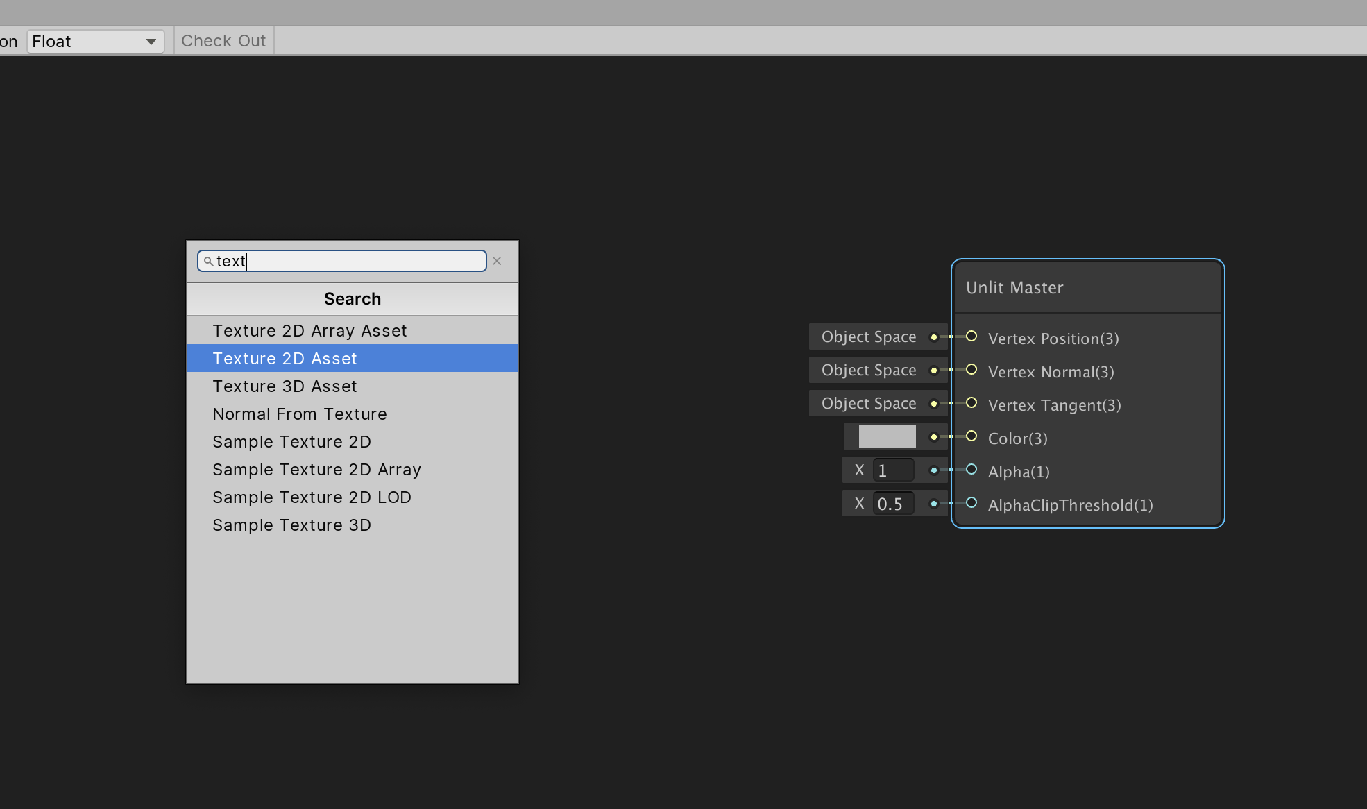 Figure 03: Texture 2D and Sample Texture2D in the Create Node window