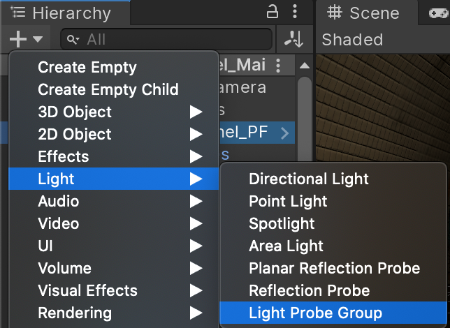 Create a Light Probe Group GameObject