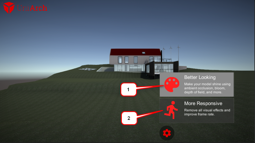 Figure 06: The Settings pop-up menu
