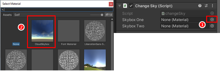 Figure 10: Assigning the skybox one Material