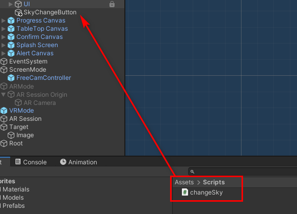 Figure 06: Drag the script onto the new button