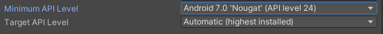 Figure 20: Setting the target Android API level
