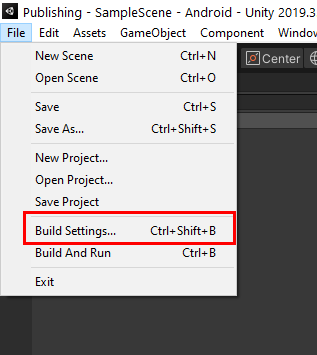 Figure 14: Opening the Build Settings