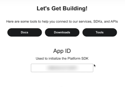 Figure 12: Copy the ID from your newly created application