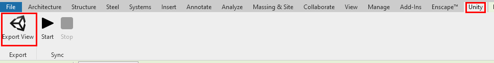 Figure 05: Export the updated model from Revit to Unity Reflect