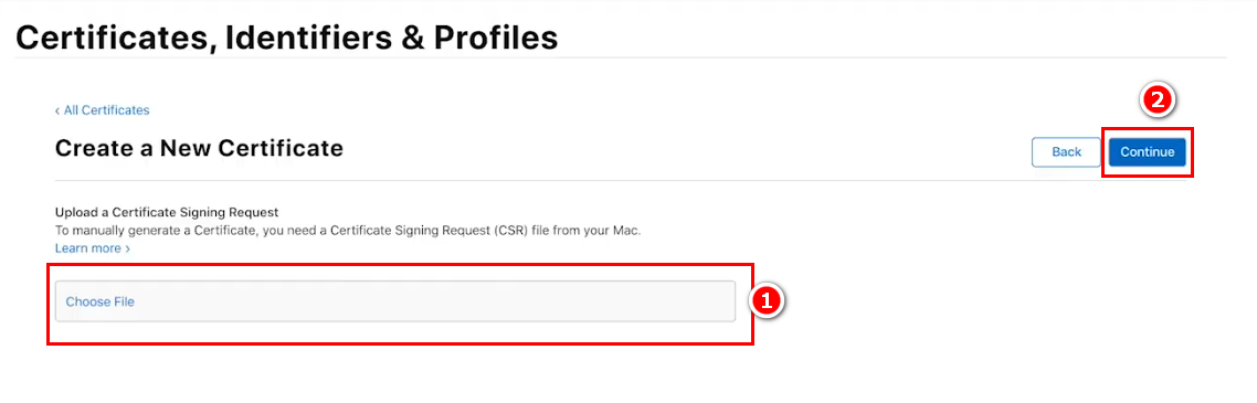 Figure 06: Uploading the certificate file