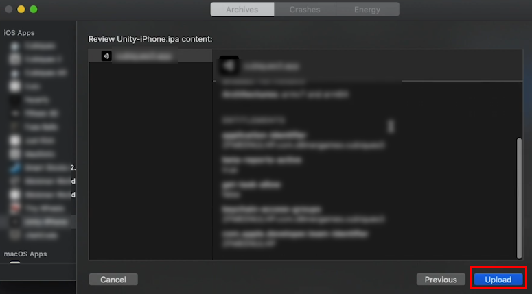 Figure 29: Upload the app to Apple for review