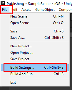 Figure 16: Build Settings option