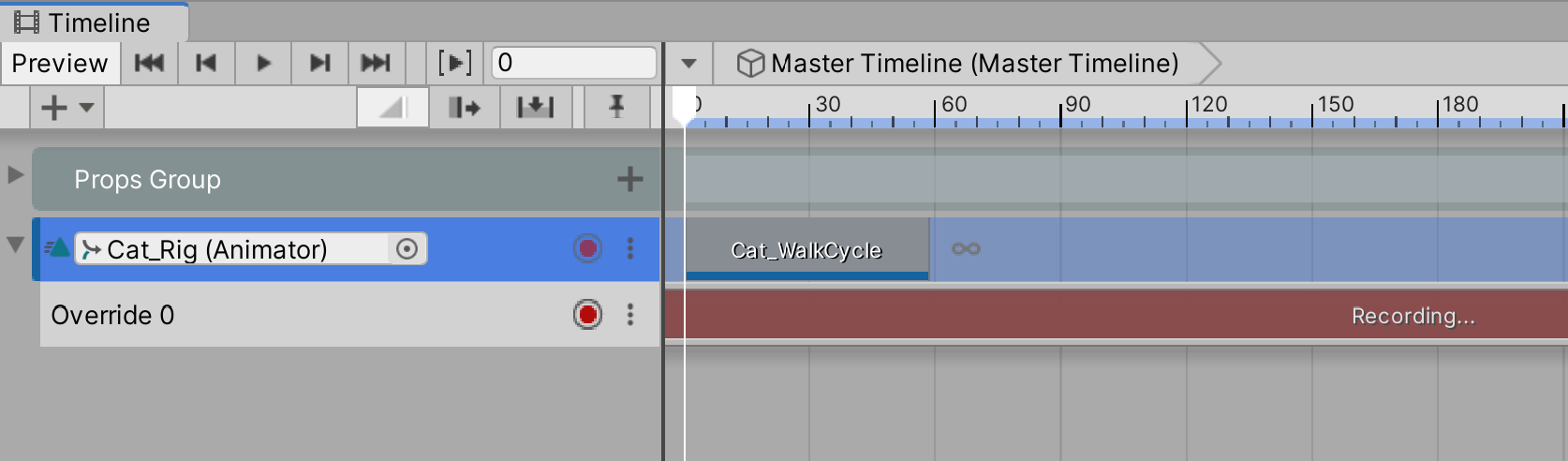 Figure 08: Arming the Override Track for recording.