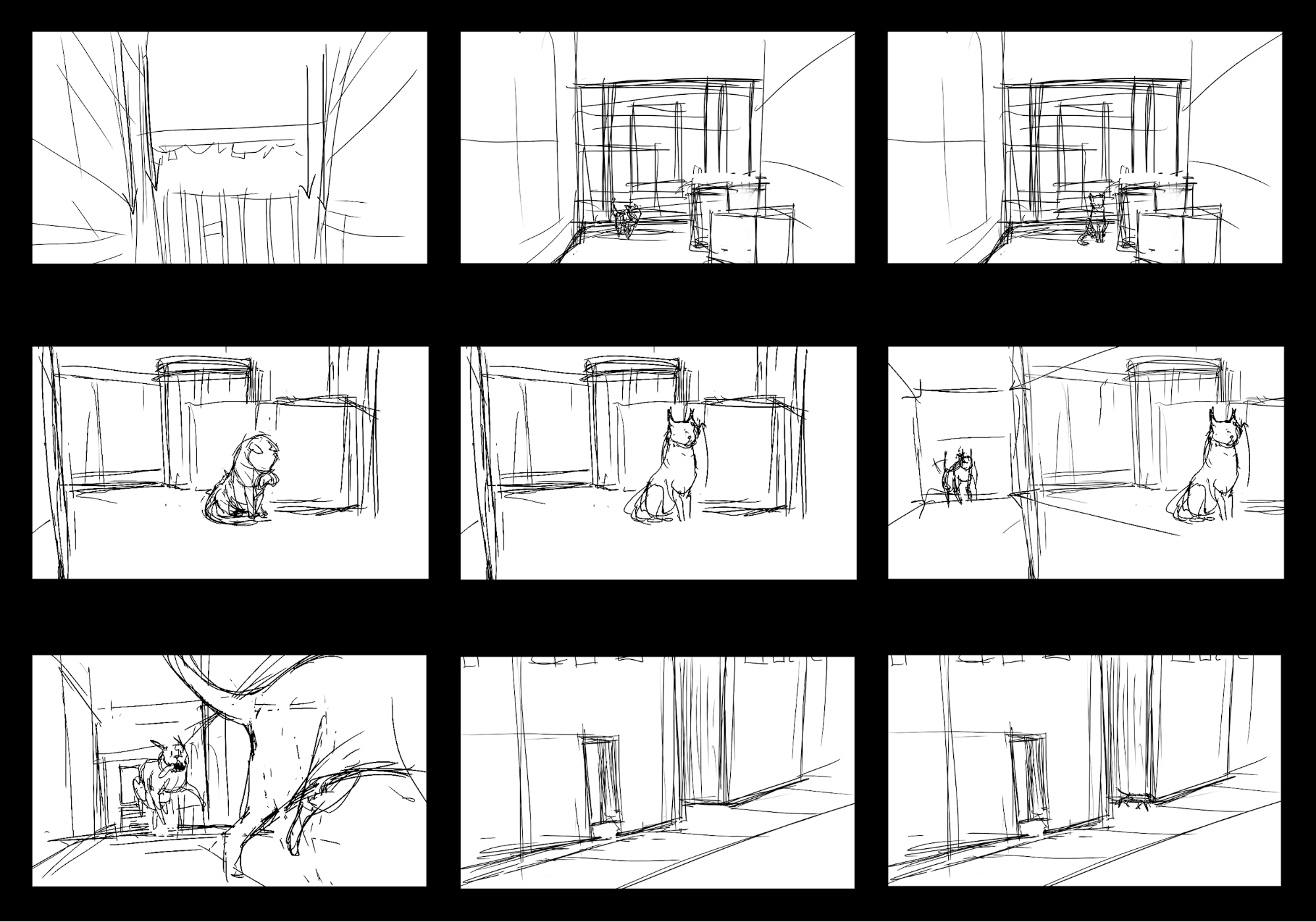 Figure 08: Storyboards often come in the form of sketches meant to capture each shot of a sequence. They provide a guide for framing and composition while lending themselves to a great deal of interpretation.