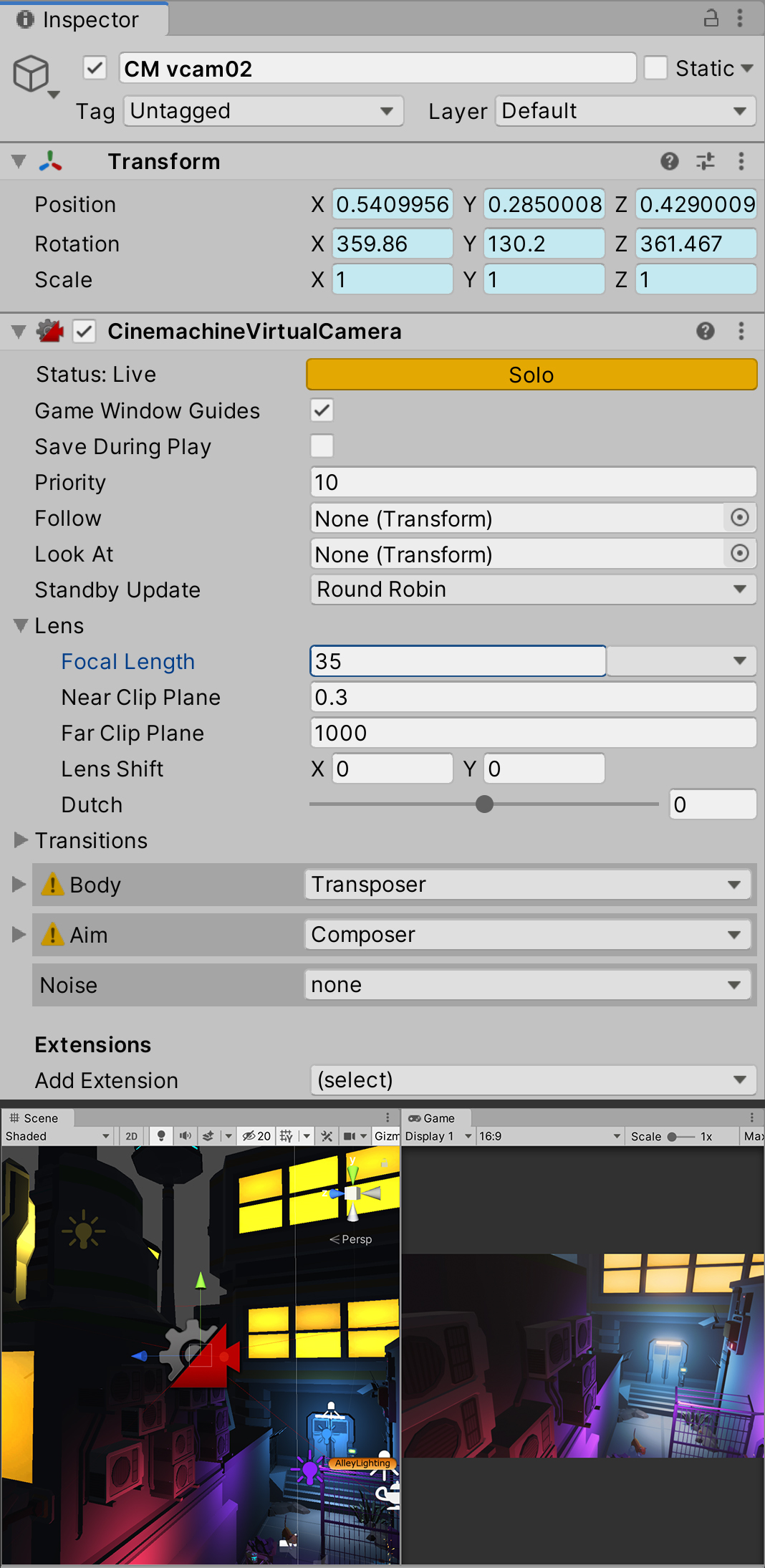 Figure 09: A look at the Virtual Camera in the Game view