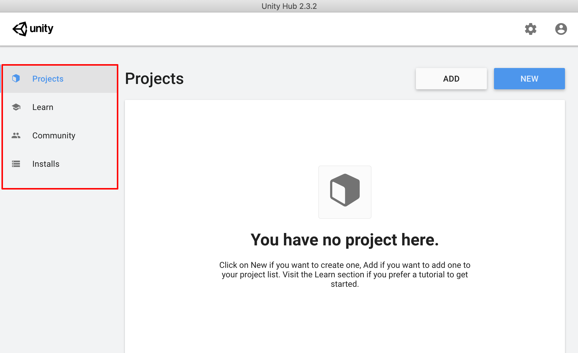 Figure 02: Opening the Unity Hub.