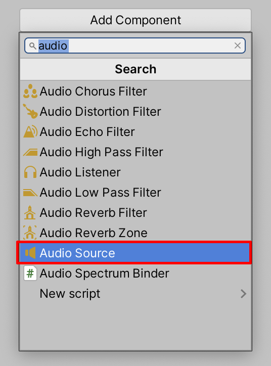 Figure 04: The Audio Source component