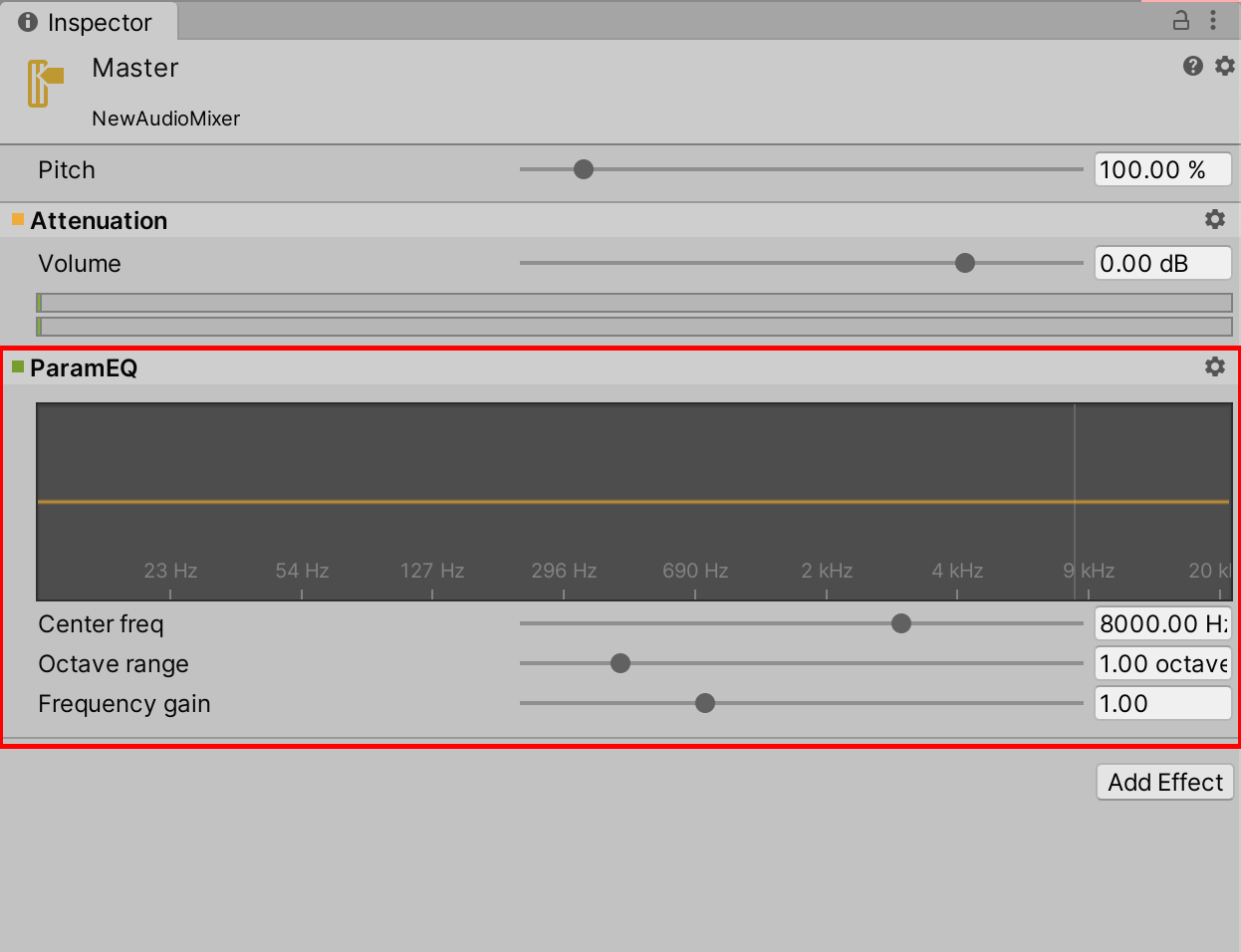 Figure 13: The Parametric Equalizer in the Inspector