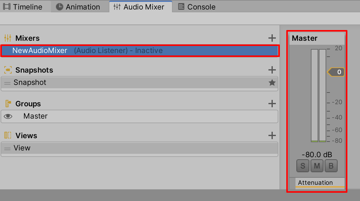 Figure 08: The NewAudioMixer’s Master audio levels meter