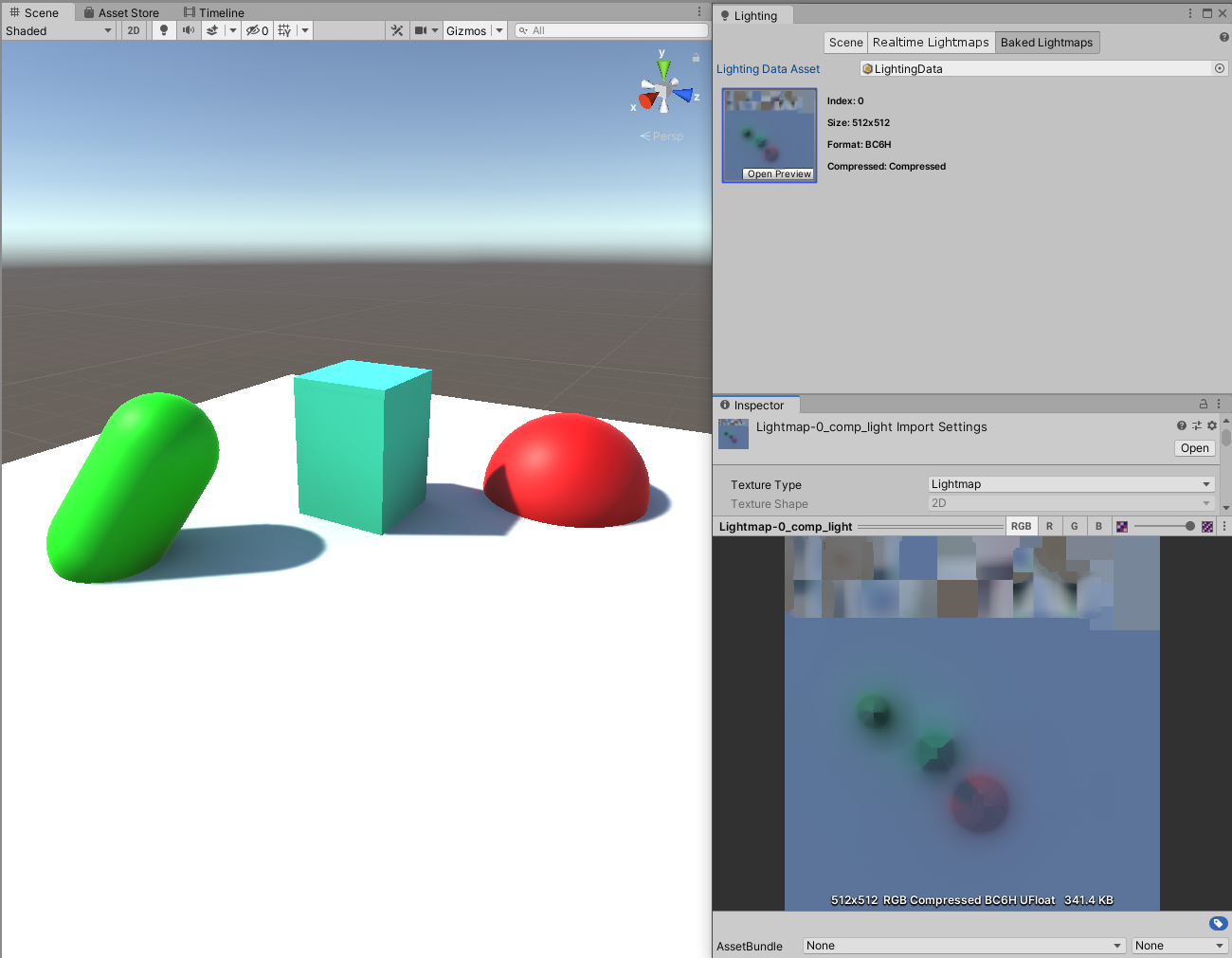 Figure 07: Object Maps after Lightmap has been generated
