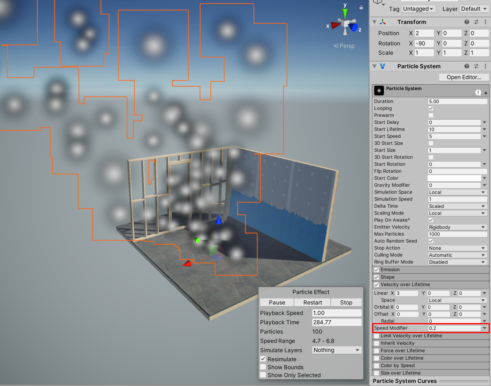 Slowing down the velocity of the particles.