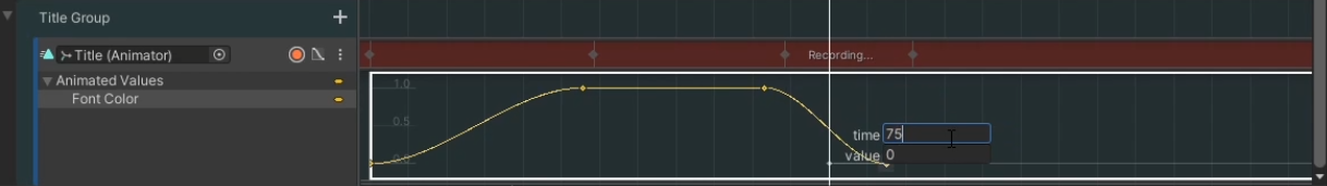 Figure 35: Changing the keyframe settings by right clicking on keys