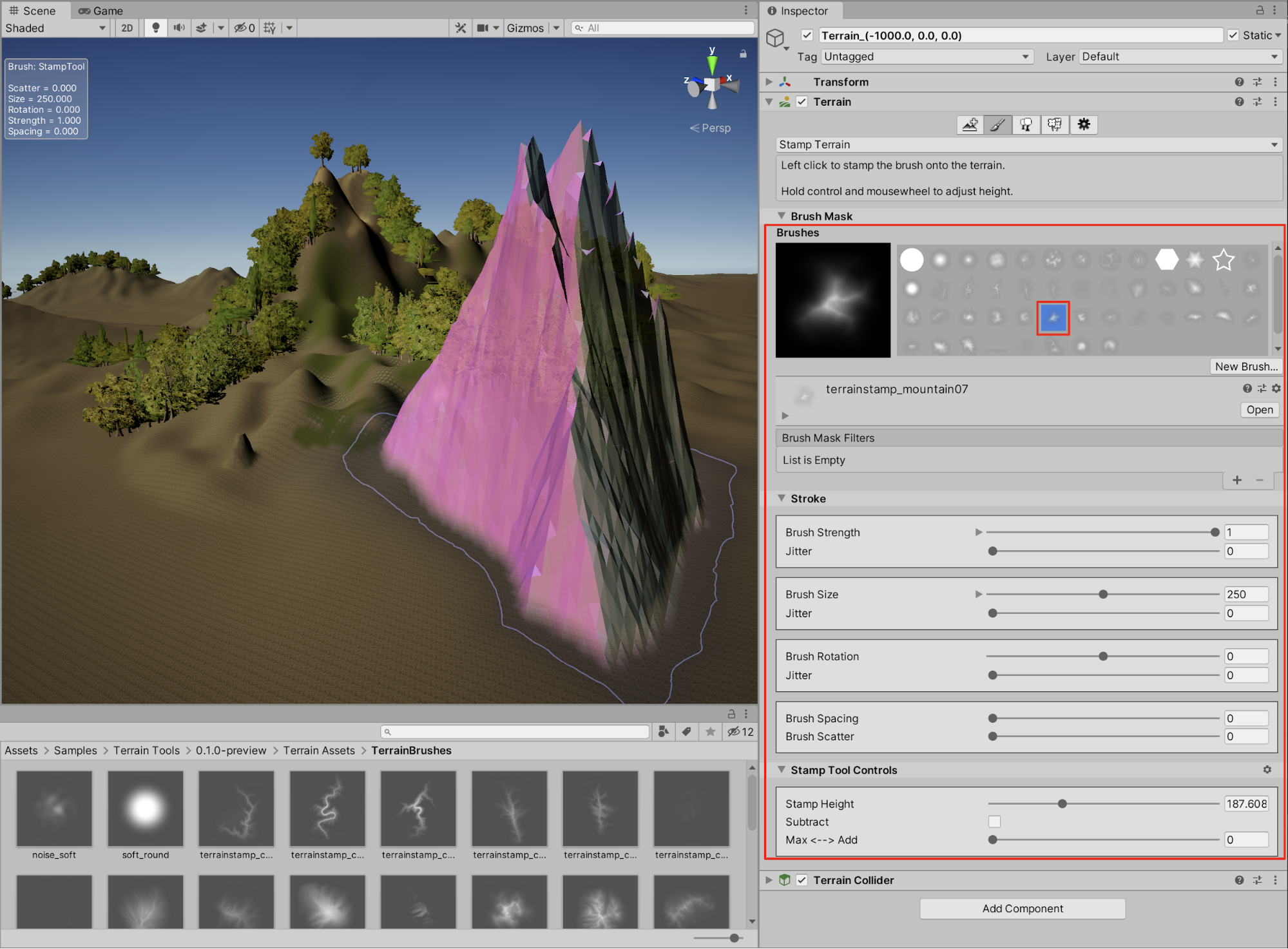 Working with the Terrain Toolbox