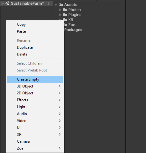 Create empty object
