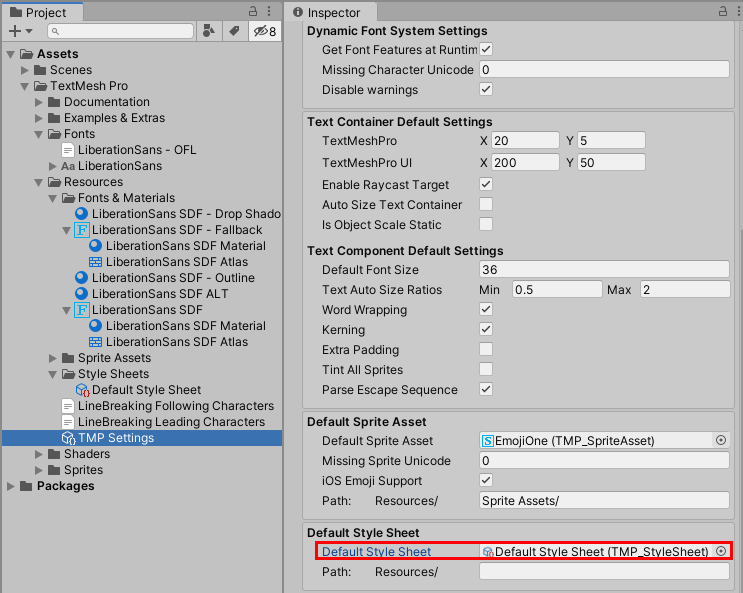 Figure 01: Opening the Default Style Sheet in the Inspector