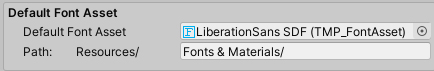 Figure 03: Font Assets in TMP Settings