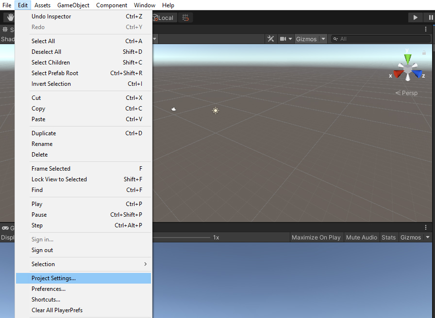 Open Project Settings
