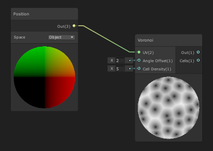Figure 04: Connecting the Vertex Position Input and Voronoi noise nodes