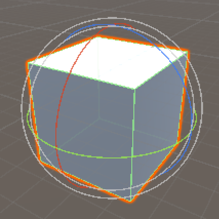 Figure 03: Rotate widget visible with the Rotate tool