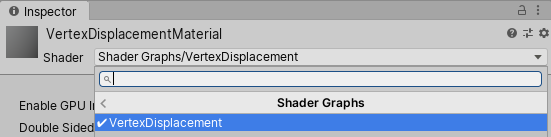 Figure 02: Assigning a Material to use the new Shader Graph
